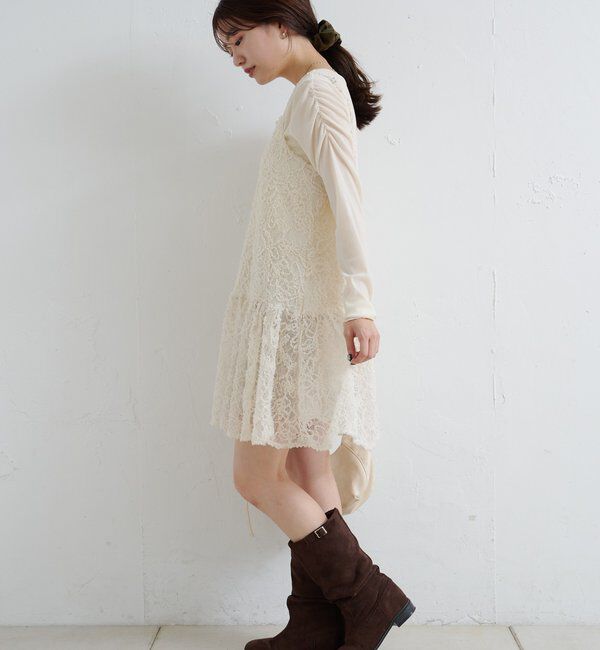  「【レザー&スエード/インソール】ルーズエンジニアブーツ」|ロングブーツ|