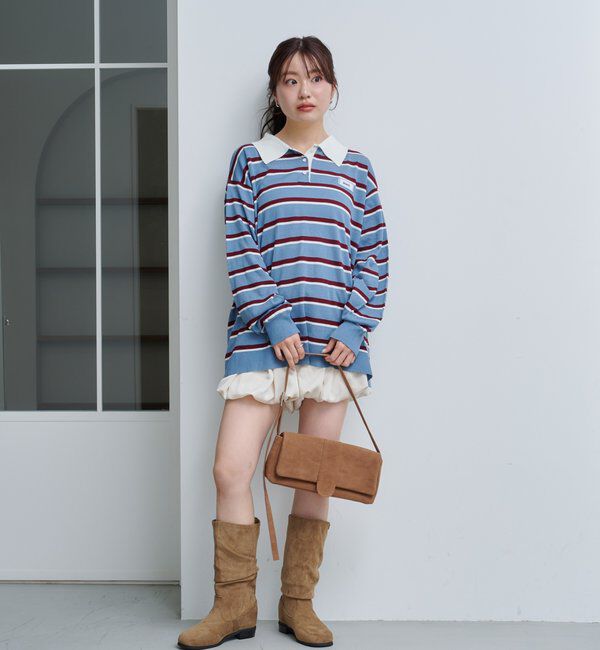  「【レザー&スエード/インソール】ルーズエンジニアブーツ」|ロングブーツ|