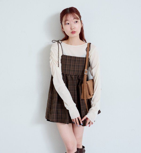  「【2サイズ展開】ストライプベロアフロッキー2wayカーディガン」|Tシャツ・カットソー|