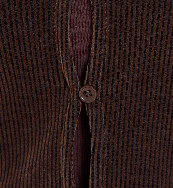  「【2サイズ展開】ストライプベロアフロッキー2wayカーディガン」|Tシャツ・カットソー|