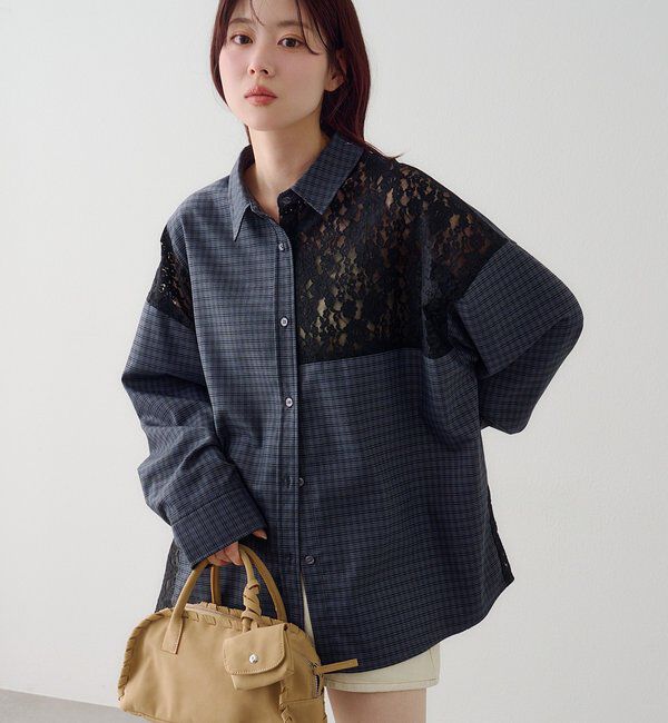  「パッチワークレースシャツ」|シャツ・ブラウス|