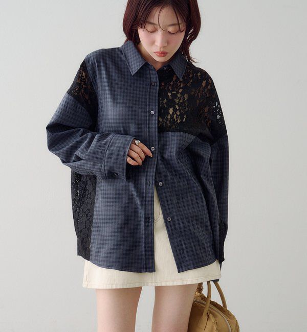  「パッチワークレースシャツ」|シャツ・ブラウス|