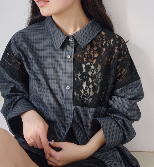  「パッチワークレースシャツ」|シャツ・ブラウス|
