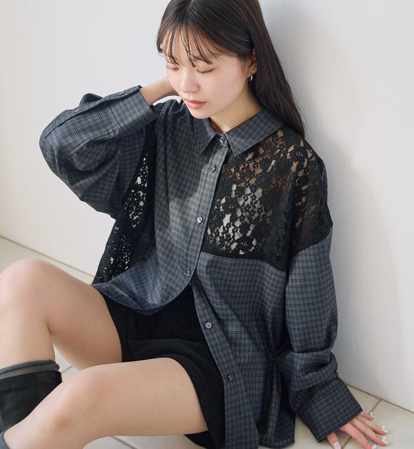  「パッチワークレースシャツ」|シャツ・ブラウス|