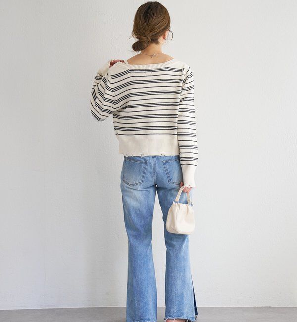  「B ボーダーダメージカーディガン」|その他|