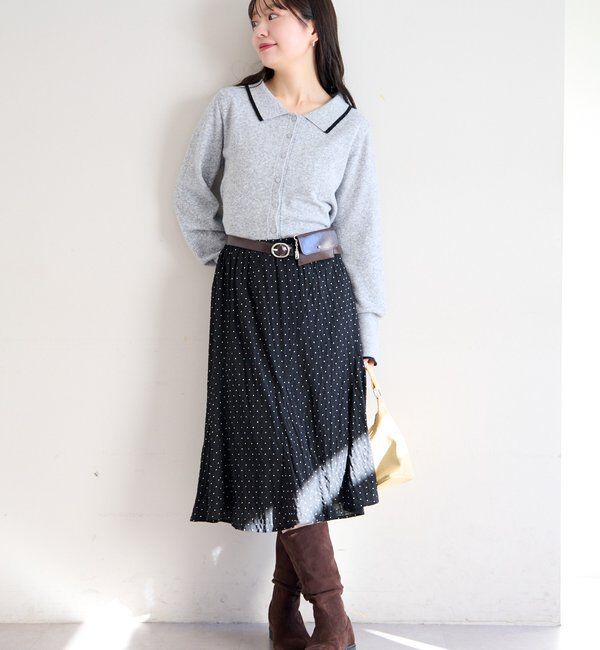  「ドットシアーミドルスカート」|スカート|