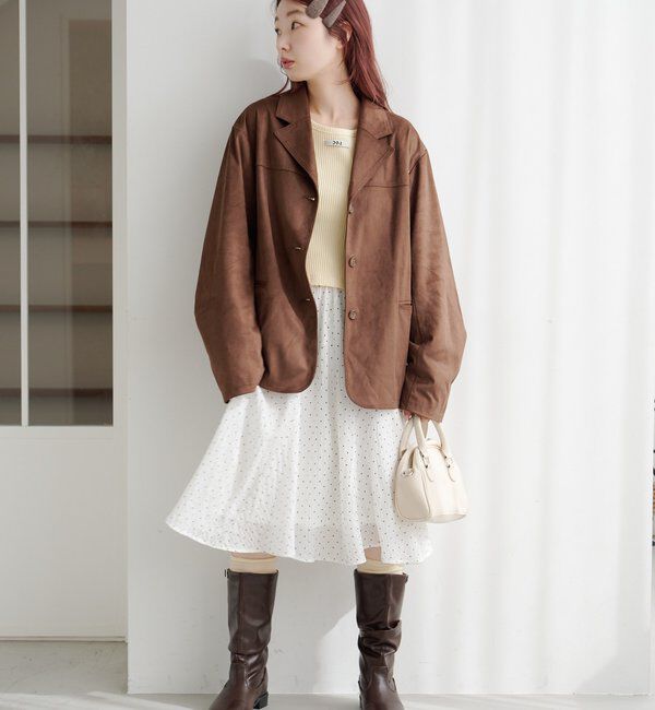  「ドットシアーミドルスカート」|スカート|