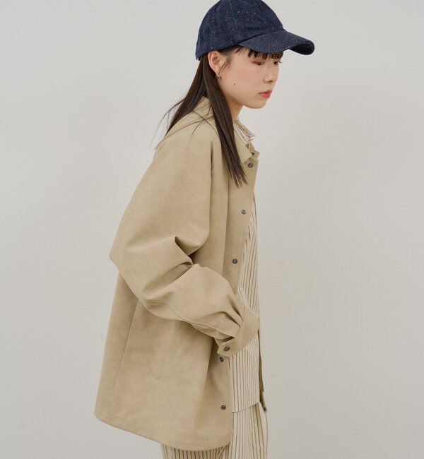  「【WHIMSIC/2サイズ展開】ヴィーガンレザーコーチジャケット」|ブルゾン・スタジャン|