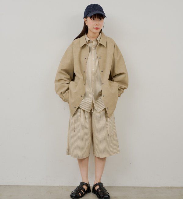  「【WHIMSIC/2サイズ展開】ヴィーガンレザーコーチジャケット」|ブルゾン・スタジャン|