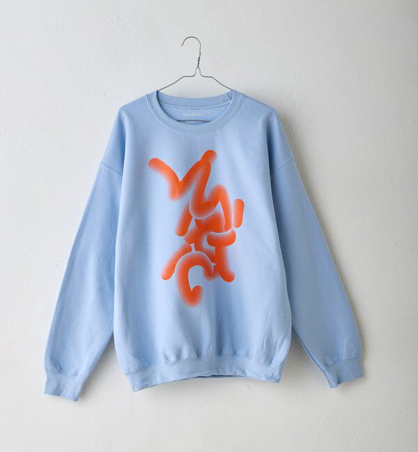  「【WHIMSIC】フローイング ロゴ シルクスクリーン スウェットプルオーバー」|Tシャツ・カットソー|ブルー