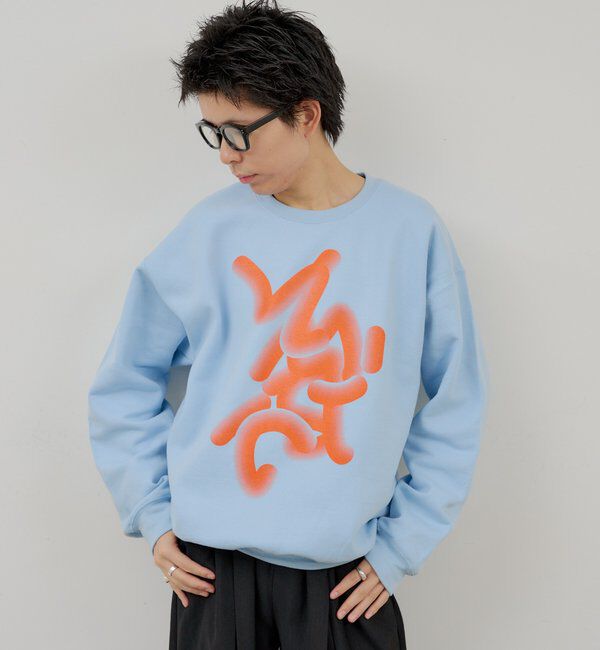  「【WHIMSIC】フローイング ロゴ シルクスクリーン スウェットプルオーバー」|Tシャツ・カットソー|