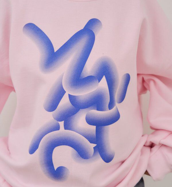  「【WHIMSIC】フローイング ロゴ シルクスクリーン スウェットプルオーバー」|Tシャツ・カットソー|