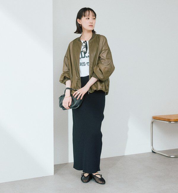  「【マイナス3kg/レビュー高評価☆】リブタイトスカート」|スカート|