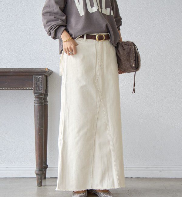  「【MONN.:.(モン)】LOOSE DENIM SKIRT」|スカート|