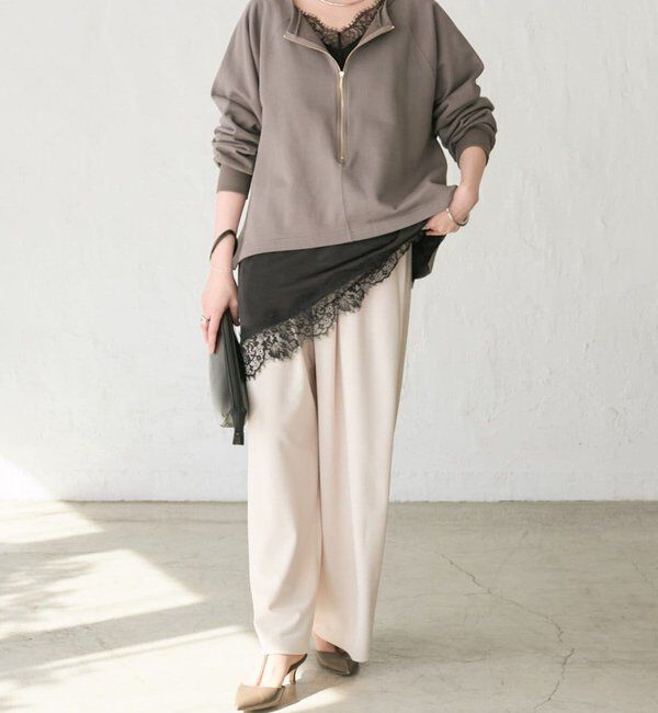  「【新色追加/抜け感◎】ハーフZIPスウェット」|Tシャツ・カットソー|