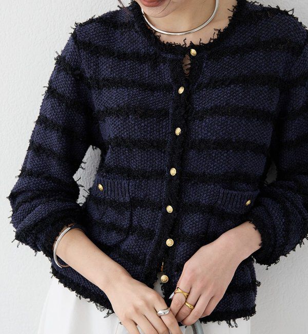  「【上品見え】ツイードショートカーディガン」|カーディガン|