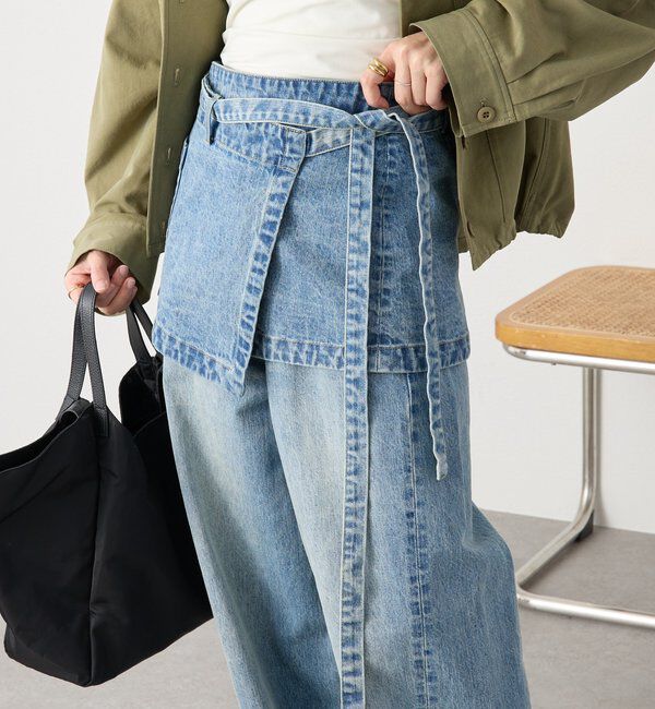  「【A・MONN(アモン)】DENIM apron」|デニム|