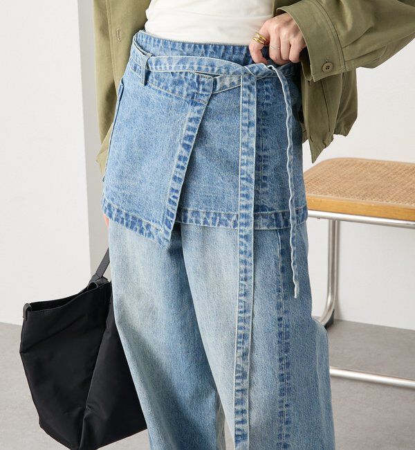  「【A・MONN(アモン)】DENIM apron」|デニム|