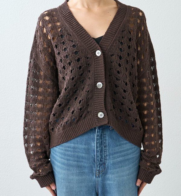  「【夏まで使える】透かし編みカーディガン」|カーディガン|