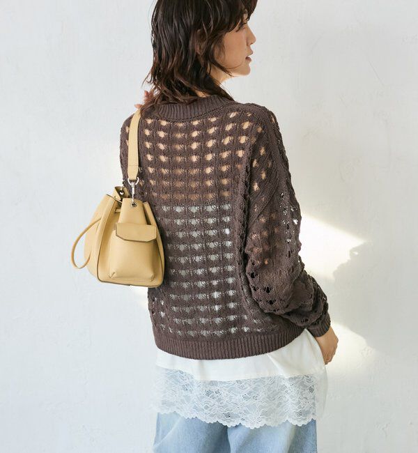  「【夏まで使える】透かし編みカーディガン」|カーディガン|