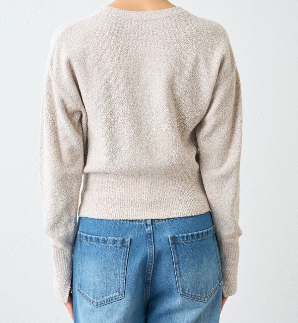  「【大人のこなれ感】メランジブークレーZIPニット」|カーディガン|