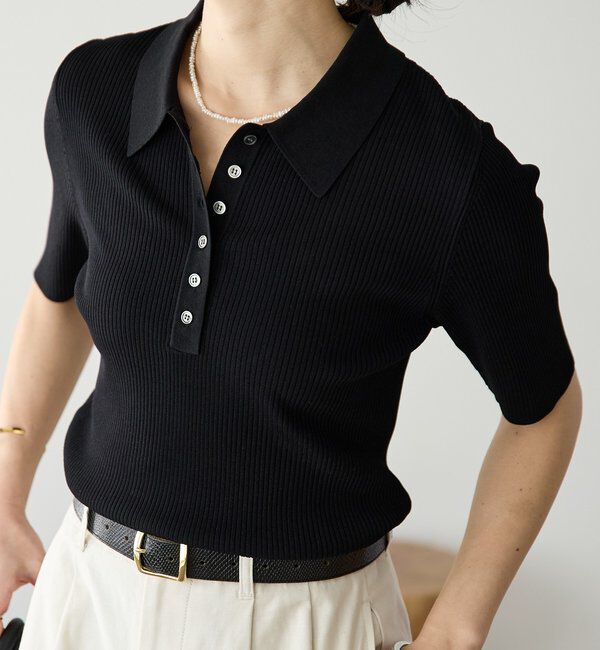  「【オンオフ使える】クールフィールポロニット」|ニット・セーター|