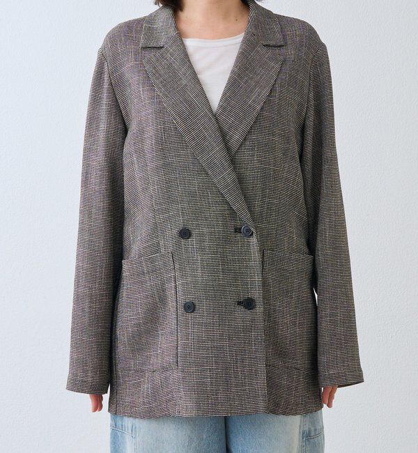  「予約【洗練されたムードに】カラミチェックオーバージャケット」|テーラードジャケット|