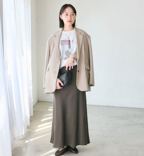  「【こなれ感抜群/接触冷感機能付き】ワイドショルダージャケット」|テーラードジャケット|