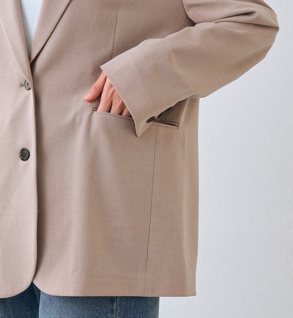  「【こなれ感抜群/接触冷感機能付き】ワイドショルダージャケット」|テーラードジャケット|