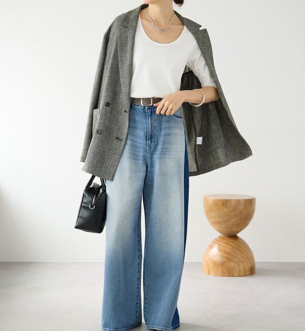  「【接触冷感/透湿/紫外線防止】5分袖フライスTee」|Tシャツ・カットソー|