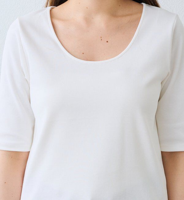  「【接触冷感/透湿/紫外線防止】5分袖フライスTee」|Tシャツ・カットソー|