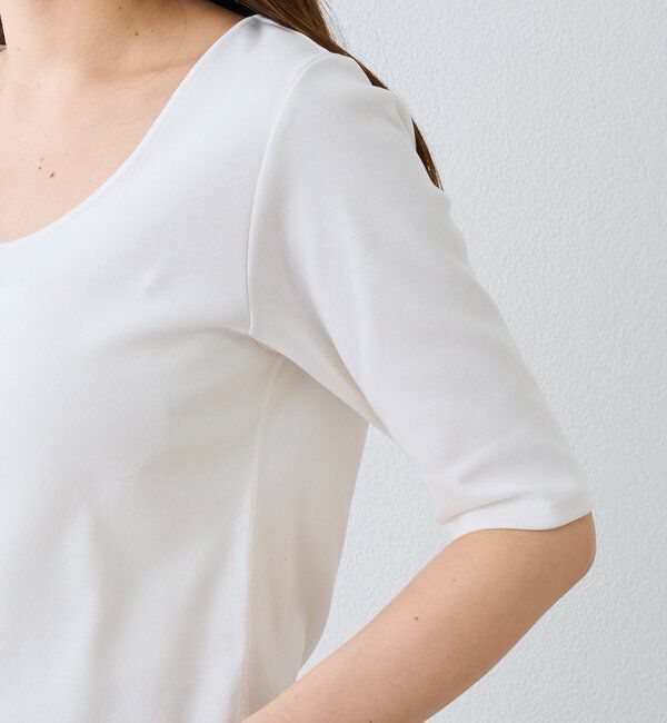  「【接触冷感/透湿/紫外線防止】5分袖フライスTee」|Tシャツ・カットソー|