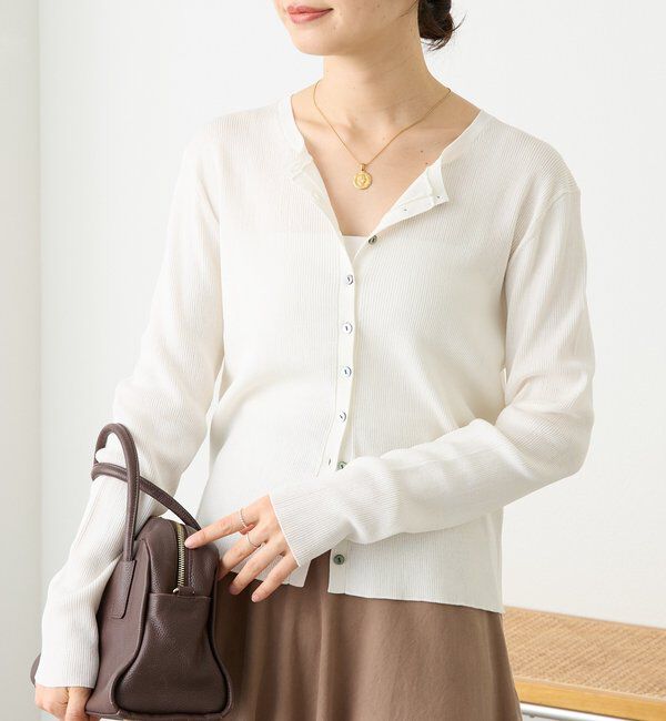  「予約【アンサンブル対応可】コットンリブカーディガン」|カーディガン|