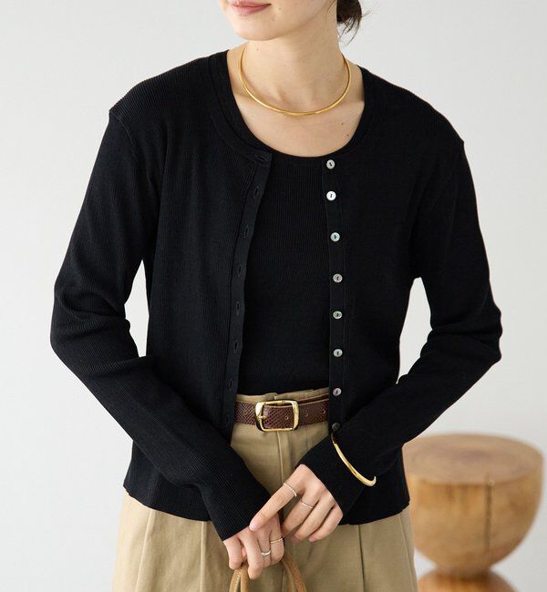  「予約【アンサンブル対応可】コットンリブカーディガン」|カーディガン|