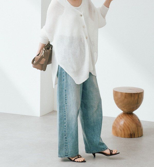  「予約【前後2WAY仕様】リネンブレンド2WAYカーデ」|カーディガン|