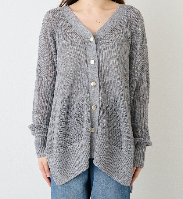  「予約【前後2WAY仕様】リネンブレンド2WAYカーデ」|カーディガン|