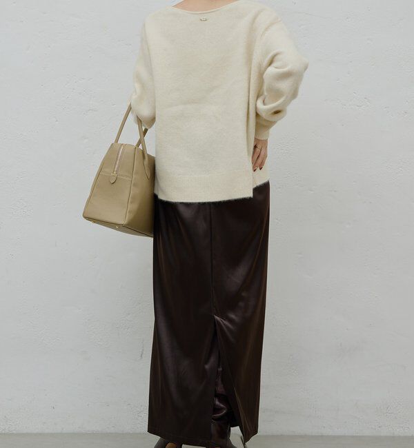  「【デコルテ美人ニット】ファーウールキーネックニット」|ニット・セーター|