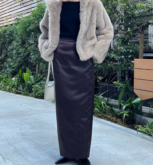  「【ルミネ限定カラー】【手洗い可能】ストレッチサテンタイトスカート」|スカート|