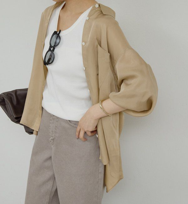  「【洗練ブラウス】【2way】キュプラブラウス」|シャツ・ブラウス|