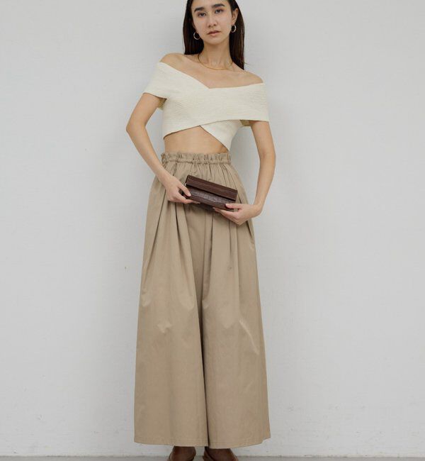  「ギャザーボリュームパンツ」|チノ|