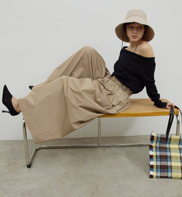  「ギャザーボリュームパンツ」|チノ|