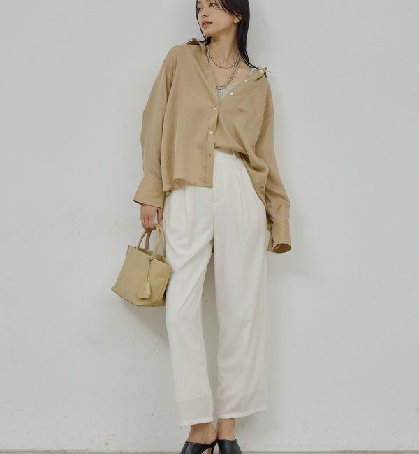  「【ガランテ名品】ライトジャージーワイドパンツ」|チノ|