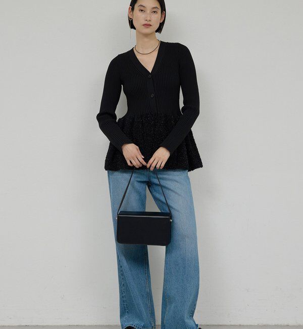  「【手洗い可】ファンシーペプラムカーデ」|ニット・セーター|