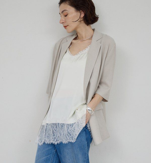  「【＋1で新鮮コーデ】レースキャミチュニック」|シャツ・ブラウス|
