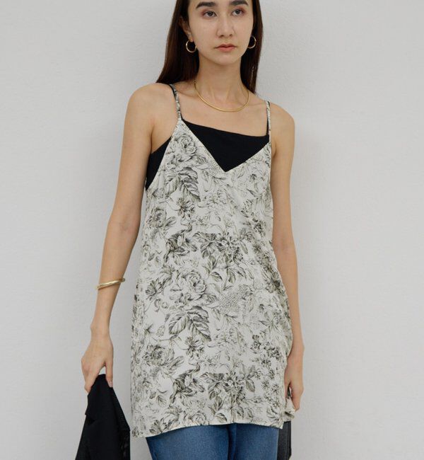  「【セットアップ対応】ボタニカルサテンキャミ」|シャツ・ブラウス|