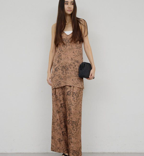  「【セットアップ対応】ボタニカルサテンキャミ」|シャツ・ブラウス|