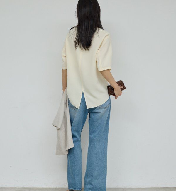  「バックスリットハーフスリーブブラウス」|シャツ・ブラウス|