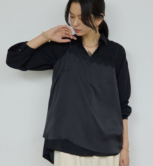  「サテンレースキャミ」|シャツ・ブラウス|
