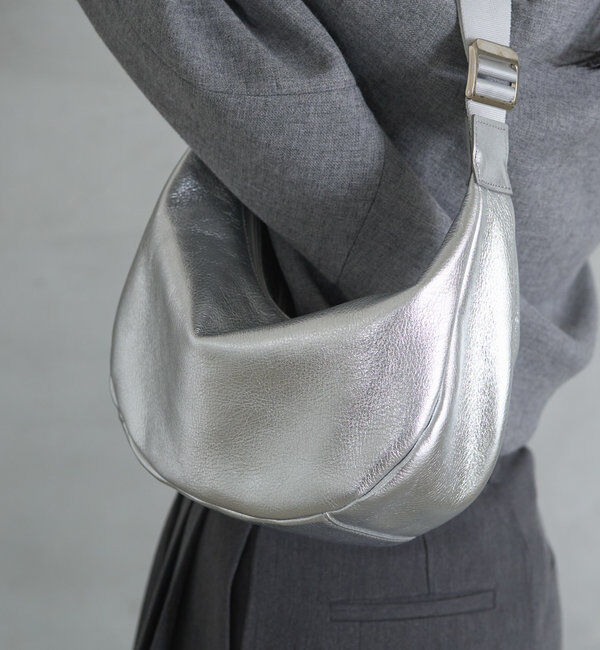  「ソフトレザーラウンドショルダーバッグ［silver］」|ショルダー・メッセンジャー|