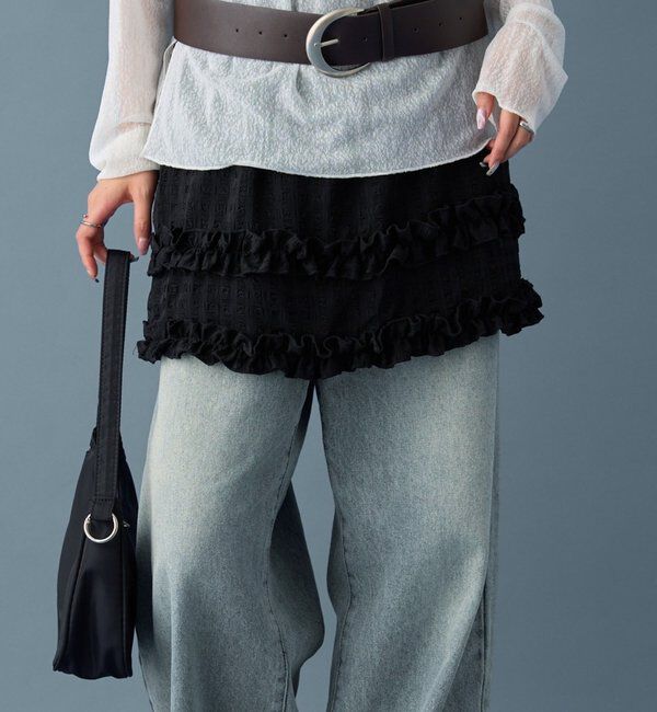  「ティアードミニスカート」|スカート|ブラック